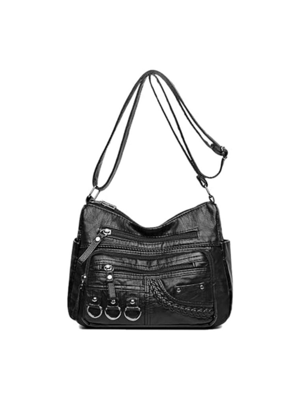 Womens Crossbody Bag Multi Pocket Hobo Purse Shoulder Satchel Travel Tote